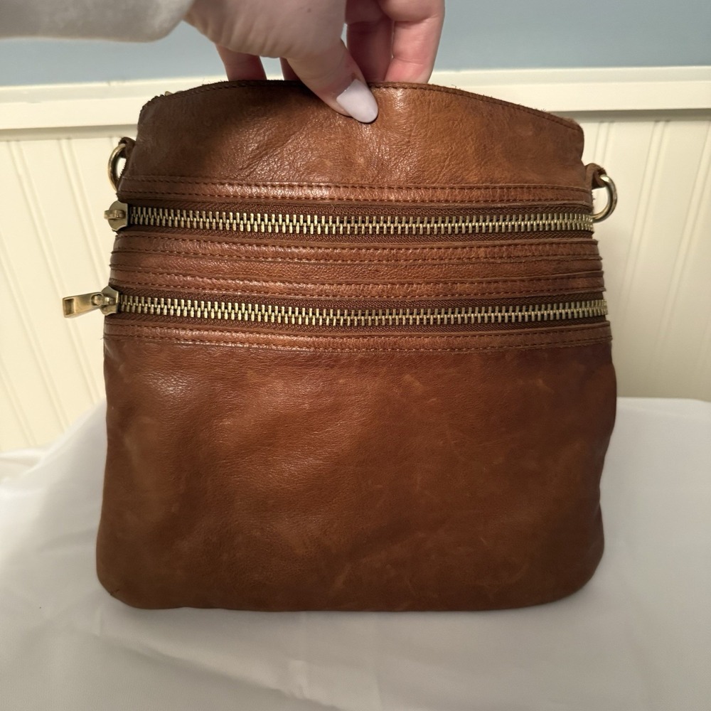RE:DESIGNED Denmark Crossbody Emilia Big Soft Leather Walnut Brown Bag Purse
